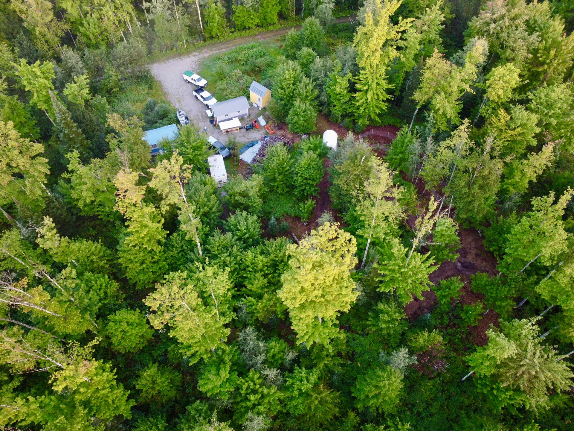 Aerial view of Fruition Forest Garden